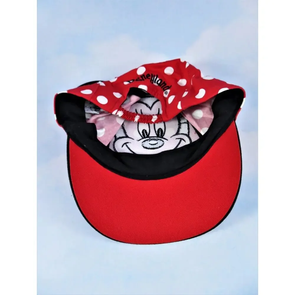 Disneyland Toddler Minnie Mouse Cap Hat W Ears Cotton Polka-Dots Bow Size 2-5